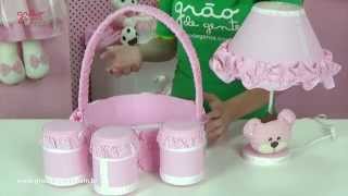 Kit Acessórios Ursa Realeza Rosa | Ref: 45078