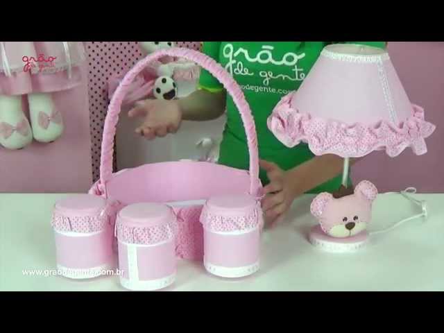 Kit Acessórios Ursa Realeza Rosa | Ref: 45078