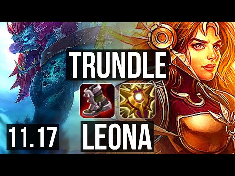 TRUNDLE & Xayah vs LEONA & Tristana (SUPPORT) | Rank 1 Trundle, 0/2/14 | EUW Challenger | v11.17
