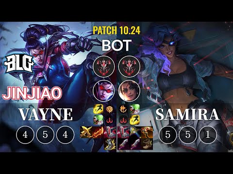 BLG Jinjiao Vayne vs Samira Bot - KR Patch 10.24