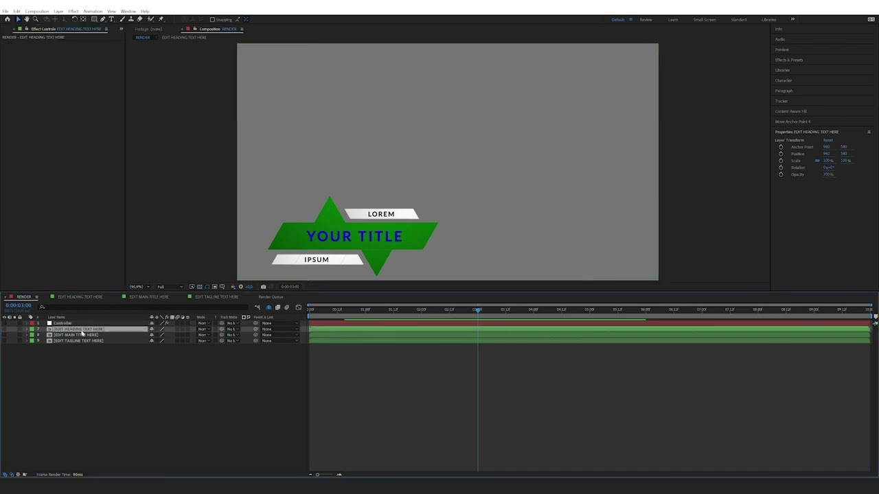 How to edit the Origami Paper Unfold Lower Third