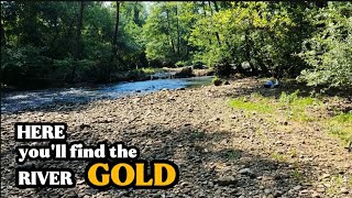 Речно Злато от вътрешния ъгъл и завой на реката. Ето къде се утаява !