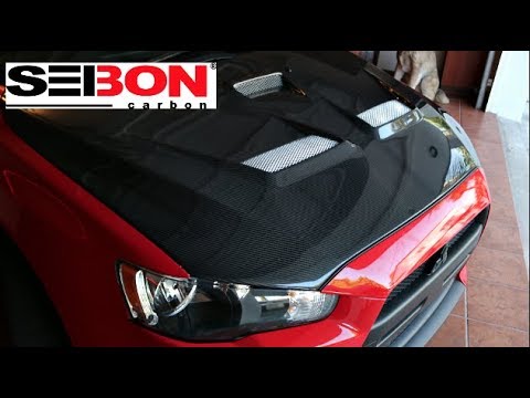 EVO X SEIBON CARBON FIBER HOOD INSTALL!