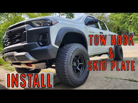 23 Colorado Skid Plate and Tow Hook Install How to
