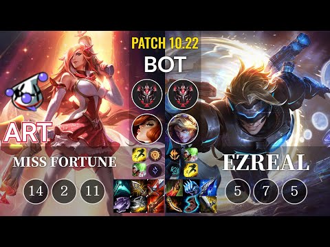 RJ Art Miss Fortune vs Ezreal Bot - KR Patch 10.22