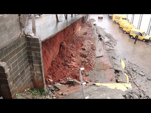 Muro de unidade dos Correios desaba em Piracicaba
