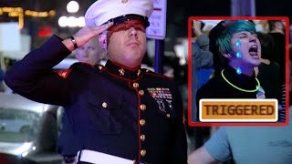 Whoops: Anti-Trump Protesters Run Into The Marines