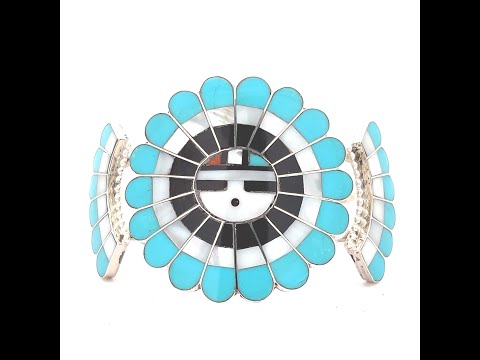 Authentic Native American Jewelry Zuni Indian Sunface Bracelet