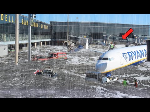 12 Minute ago, Chaos Barcelona & Mallorca! Airport Swept Away by Severe Storm and Floods