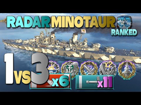 Radar Minotaur: Ranked 1v3 - World of Warships