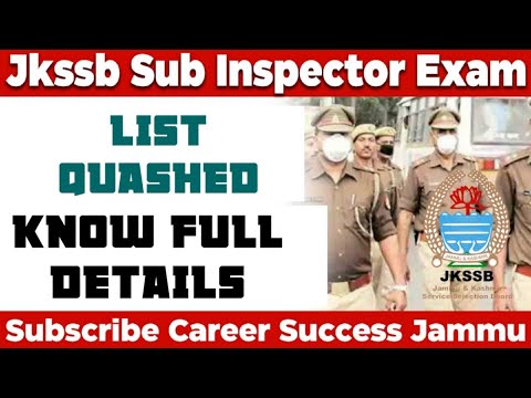 JKP Sub Inspector Recruitment || Selection List Quashed || Big Update @Career Success