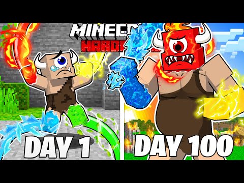 I Survived 100 Days as an ELEMENTAL CYCLOPS in HARDCORE Minecraft