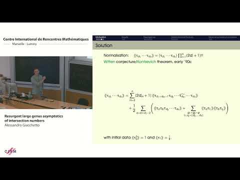 Alessandro Giacchetto : Resurgent large genus asymptotics of intersection numbers