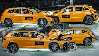 REAL CRASH TEST Mercedes NEW 2024 EQS SUV vs EQA! Head-to-Head Collison Safety