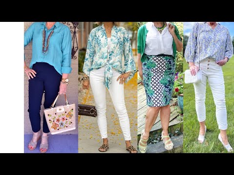 ATUENDOS y COMBINACIONES de ROPA para señoras de 50 60 70 años MODERNOS Y JUVENILES