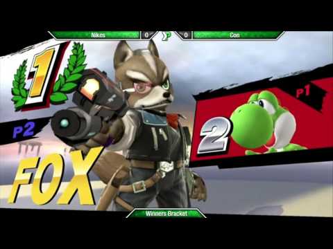EVAC 15/4/16 - Nikes (Yoshi) vs Con (Fox) - Winners Semis - Smash 4 Wii U