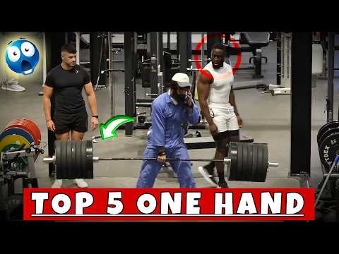 Top 5 One Hand Lifting ! Anatoly gym prank