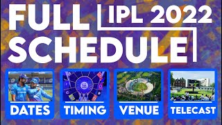 IPL 2022 - Full Schedule , Timings , Dates , Format and Venue Confirmed | MY Cricket Production