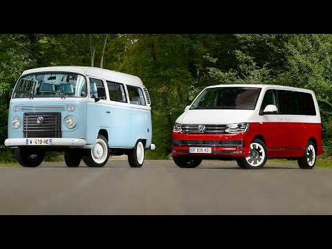 Volkswagen T2 1967 vs Volkswagen Multivan 2015 [COMPARATIF] : autant en emporte le van