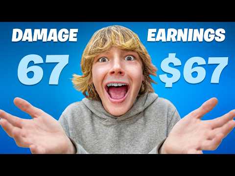 67 Kid Plays 1 DAMAGE = $1 in Fortnite!