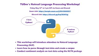 TUDev&#39;s Natural Language Processing Workshop!
