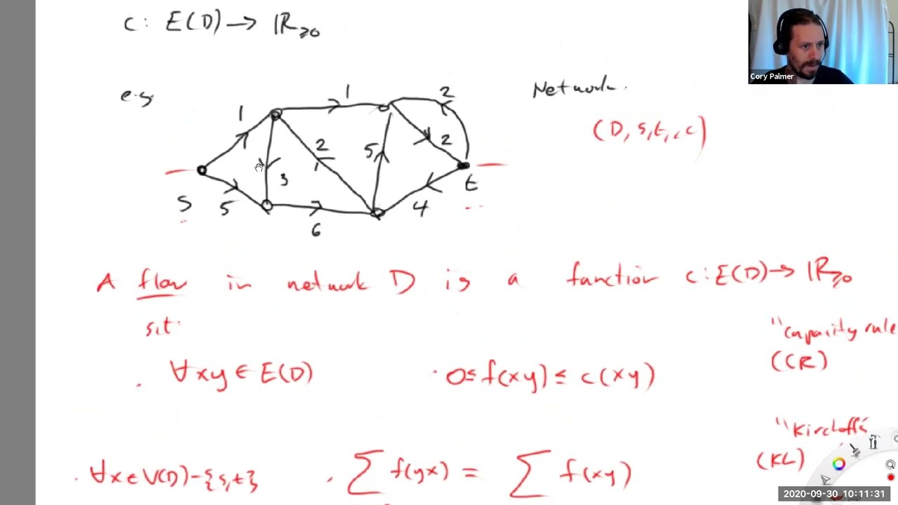 Graph Theory - Network flows (Lecture 18)