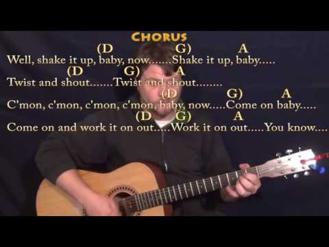 Twist and Shout (The Beatles) Guitar Lesson Chord Chart with Chords/Lyrics - D G A