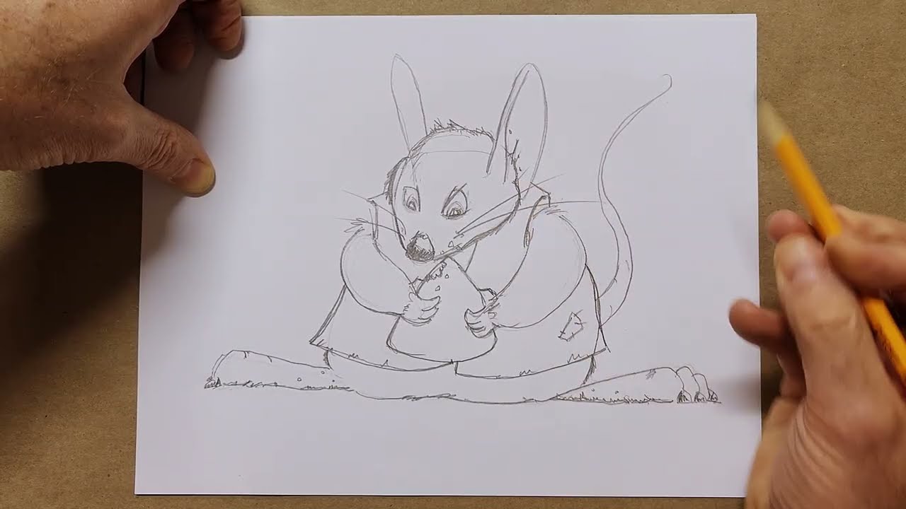 Daily Doodle #3 | Chubby Mouse Rat Drawing | Relaxing Cartoon Sketch With Me