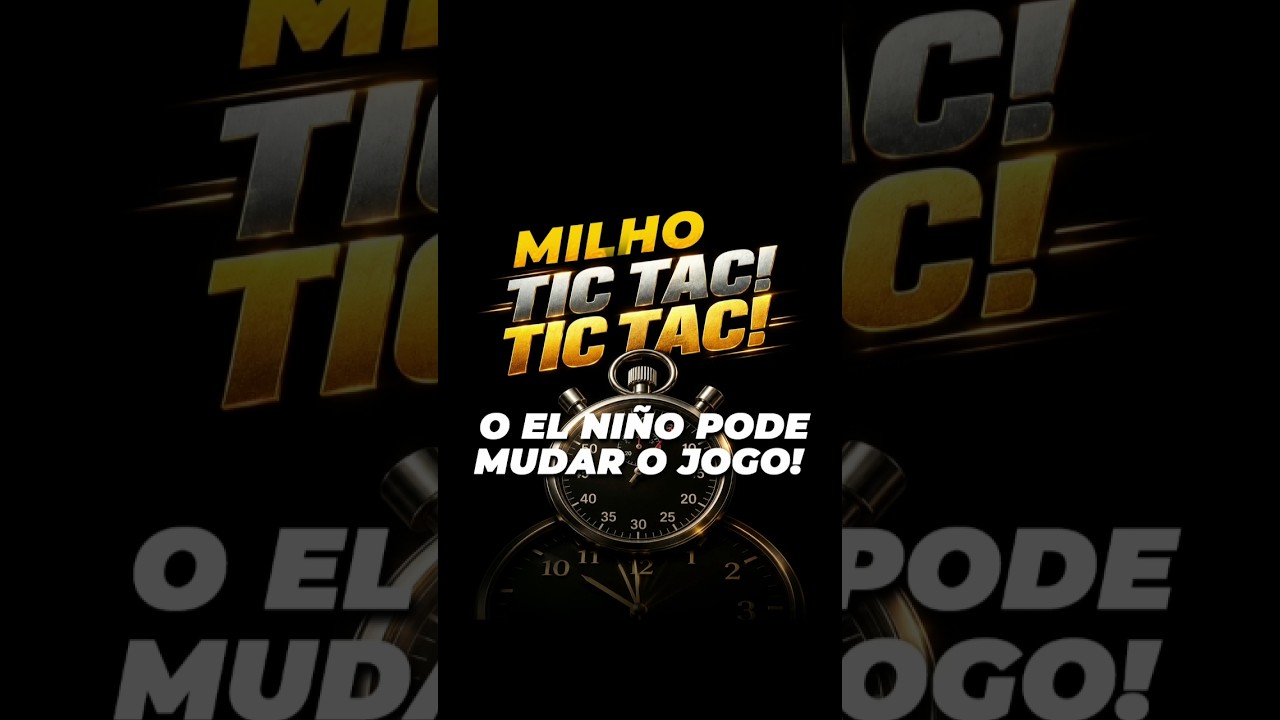 MILHO: TIC TAC! TIC TAC! O EL NIÑO PODE MUDAR O JOGO!