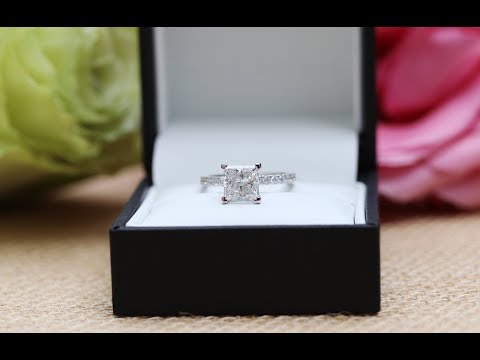Princess Pave Lab Diamond Engagement Ring 1.51 Carat Princess | Ada Diamonds