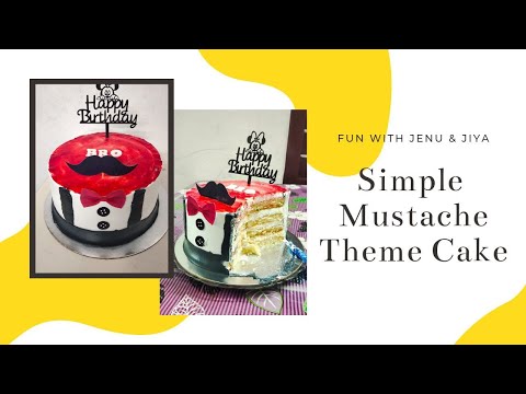 Simple Cake | Mustache Theme Cake | Gift For Subi | Fun With Jenu & Jiya