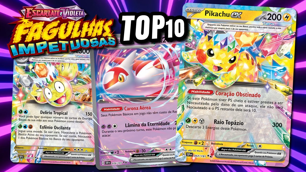TOP 10 - Melhores Cartas da Nova Coleção de Pokémon TCG, Fagulhas Impetuosas SV8
