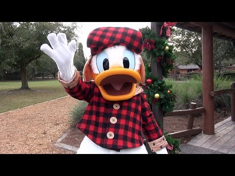 Donald Duck Meets us at Disney's Fort Wilderness Resort on Christmas Eve