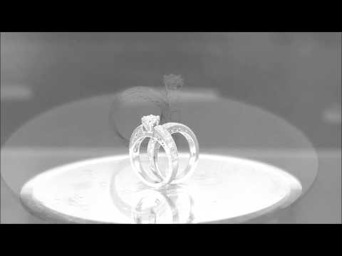 14K WHITE GOLD ROUND CUT DIAMOND ENGAGEMENT RING AND BAND ART DECO 1.00CTW - ASW - 721N