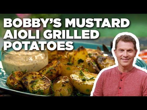 Bobby Flay's Mustard Aioli Grilled Potatoes | Bobby Flay's Barbecue Addiction | Food Network