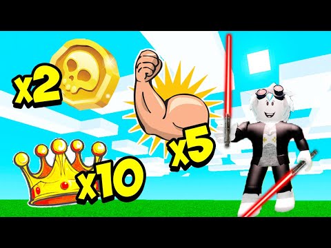 Х2 МОНЕТЫ + Х10 КОРОНЫ + Х5 СИЛЫ В СИМУЛЯТОРЕ САБЛИ! ROBLOX Saber Simulator