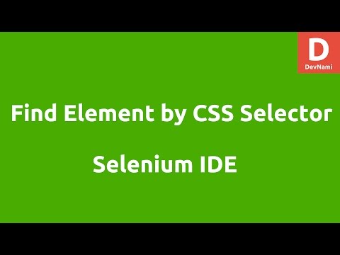 Selenium IDE Find Element by CSS Selector