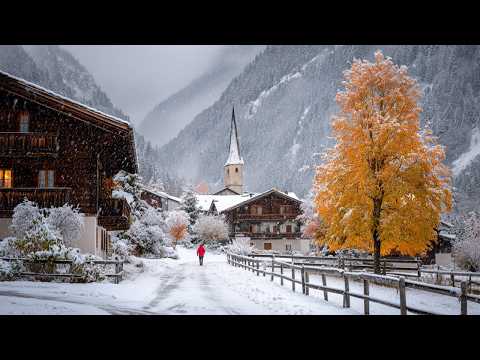 Heavy Snowfall in a Hidden Swiss Mountain Village 🇨🇭❄️ Mürren Switzerland