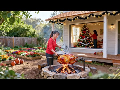 Christmas Alone in the Countryside | Oven Roast Turkey Recipe & Decorating the Christmas Tree