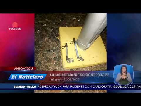 Falla eléctrica en circuito de Hidrocaribe – El Noticiero emisión meridiana 24/03/26