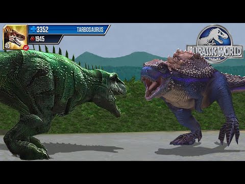 TARBOSAURUS VS GLYTHRONAX - JURASSIC DINOSAUR BATTLE || JURASSIC WORLD THE GAME