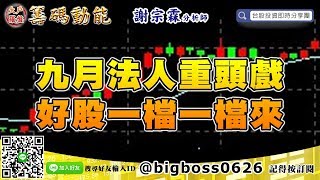 【大戶羅盤籌碼動能】 #謝宗霖0830，九月法人重頭戲，好股一檔一檔來 (圖)