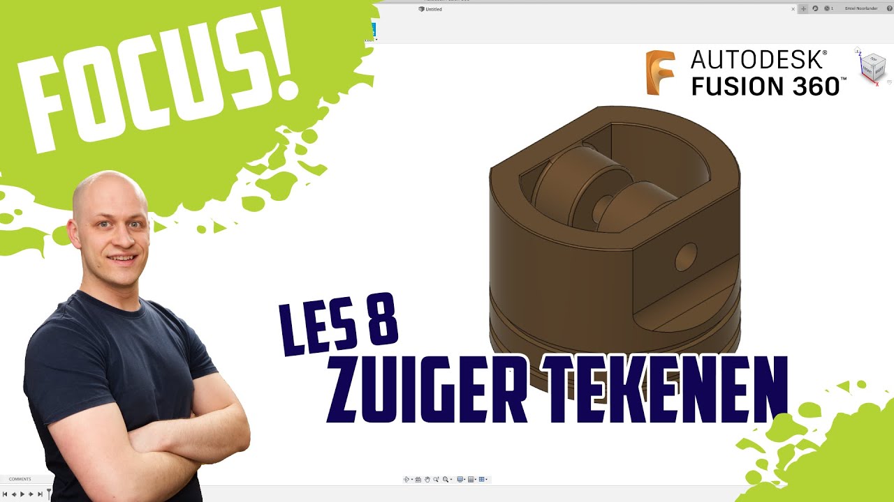 3D ontwerpen in Fusion - Les 8: Een zuiger tekenen