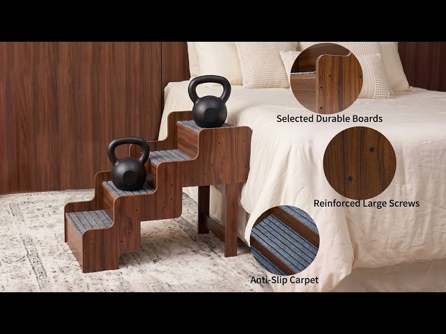 Veehoo Wooden Dog Stairs for High Beds