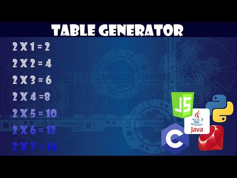 Table Generator In 7 Different Programming Languages