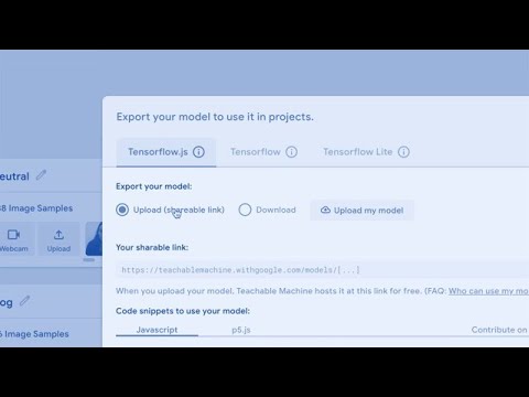 Teachable Machine Tutorial 3: Export