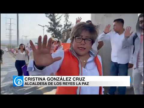 Alcaldesa de #LosReyesLaPaz encabeza cadena humana, Día de Lucha Contra la Violencia de las Mujeres