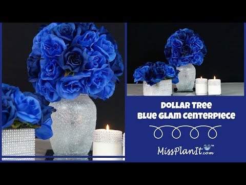 Dollar Tree Inspired Blue Glam Centerpiece | DIY...