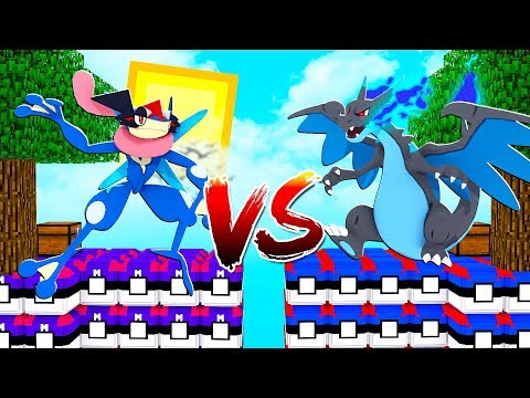 MEGA CHARIZARD vs ASH-GRENINJA -  ILHA LUCKY PIXELMON MINECRAFT