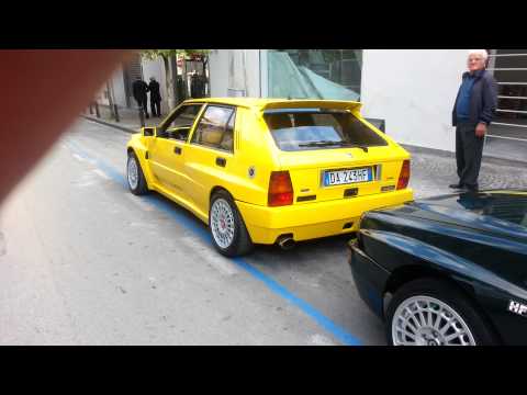 2x LANCIA DELTA HF INTEGRALE EVOLUZIONE START UP + RENAULT R5 TURBO2 START UP AND ACCELERATION